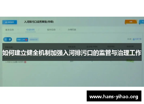 如何建立健全机制加强入河排污口的监管与治理工作