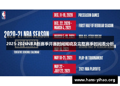 2025-2026NBA新赛季开赛时间揭晓及完整赛季时间表分析